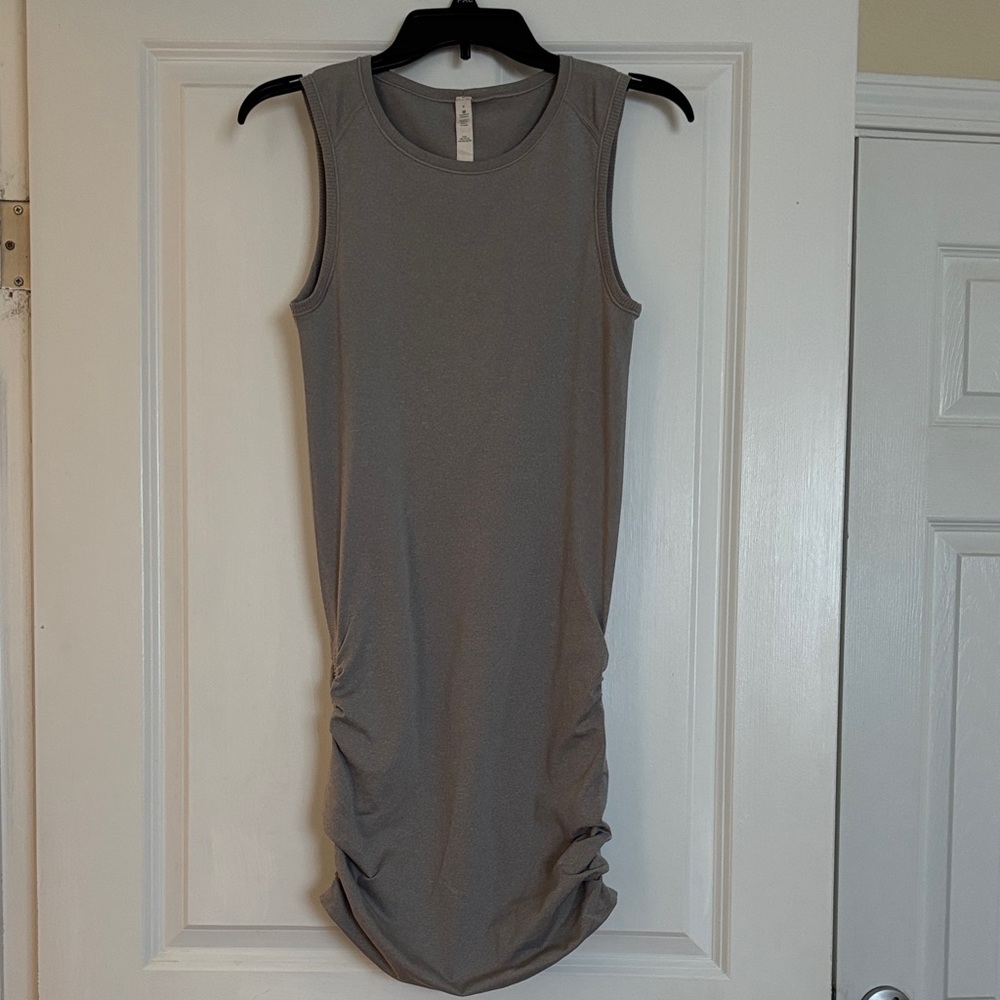 Chic Gray Ruched Tank Dress by Lululemon Athletica